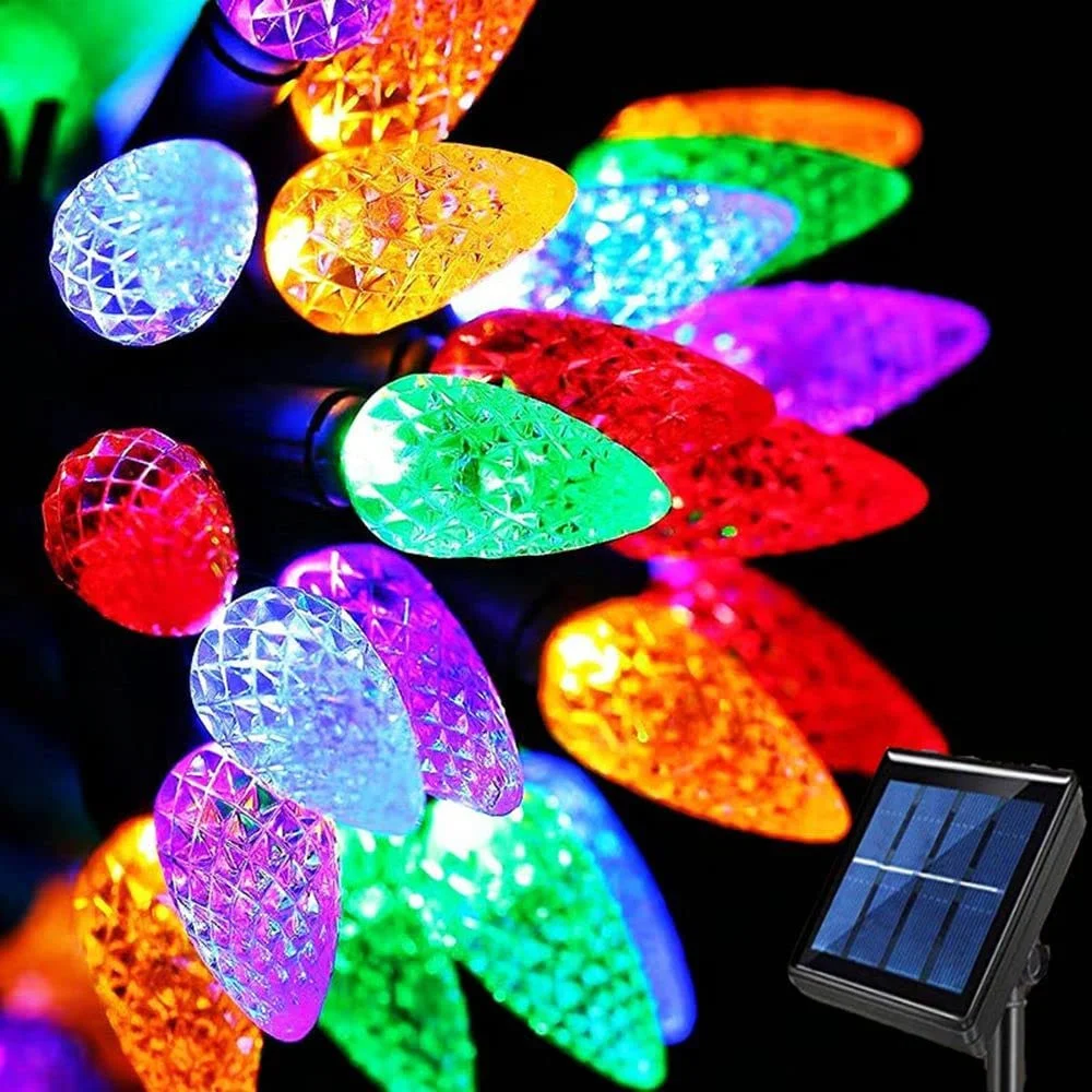 

7M 50LED C6 Strawberry LED Fairy String Light Solar Outdoor Strawberry Party Wedding Light Garlands For Patio Garden Decoration