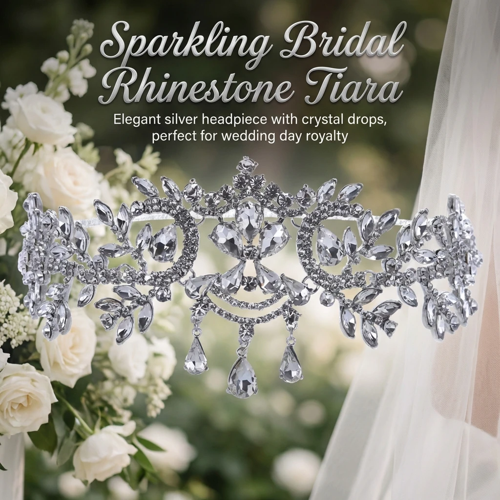

Bridal Rhinestone Headband Gold Silver Wedding Hair Accessories For Bridal Formal Occasions