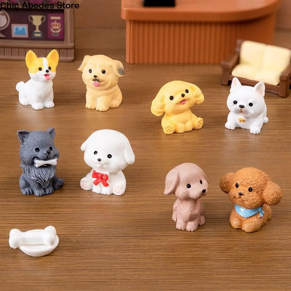 

Cute Dog Figurines Miniatures Cartoon Animal Micro Landscape Ornaments For Home Room Desk Accessories