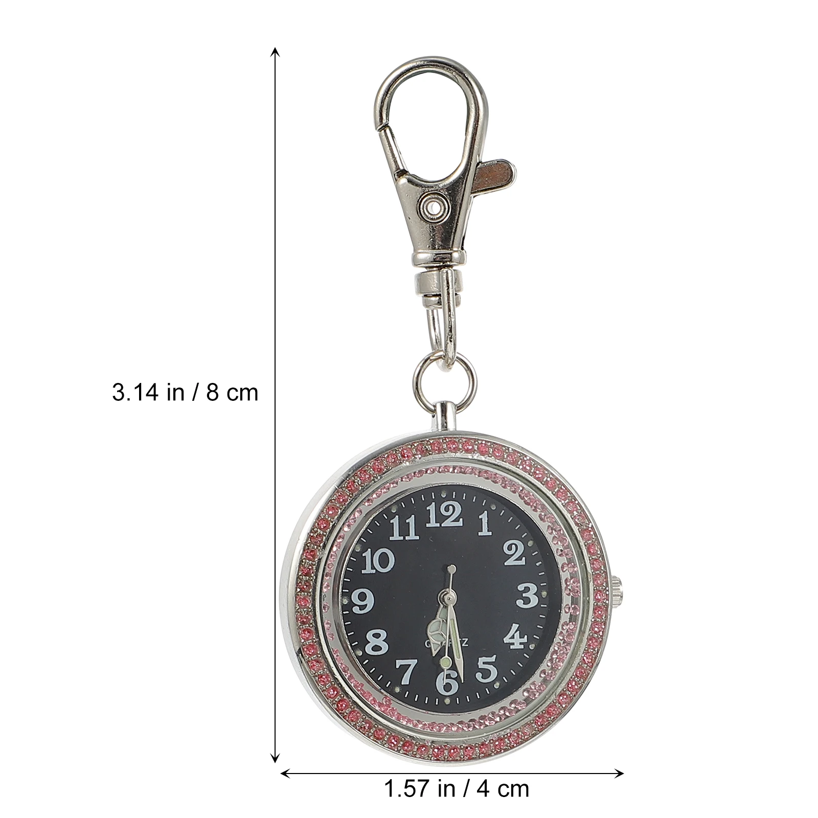 

Large Dial Pocket Watch Zinc Alloy Glass Diamond Elderly Children Pink Portable Big Numbers Woman Students Fashion Timing Gift