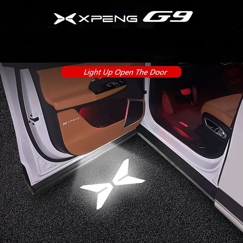 

For Xpeng G9 2023 2024 2025Car Door Welcome Light Modification Atmosphere Light Max Decorative LED Laser Ground Projection Light