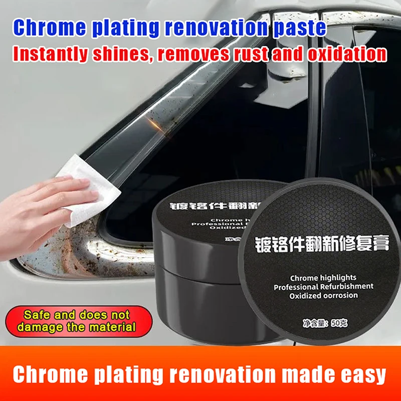 1/3Pcs Car Door Handles Windows Trim Chrome-Plated Repair Paste Chrome Restoration Polish Metal Shine Renovation Compound