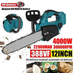 12 Inch Brushless Electric Chainsaw Cordless Lubricating Oil Chainsaw Lithium battery Wood Cutter Woodwork Garden Tools