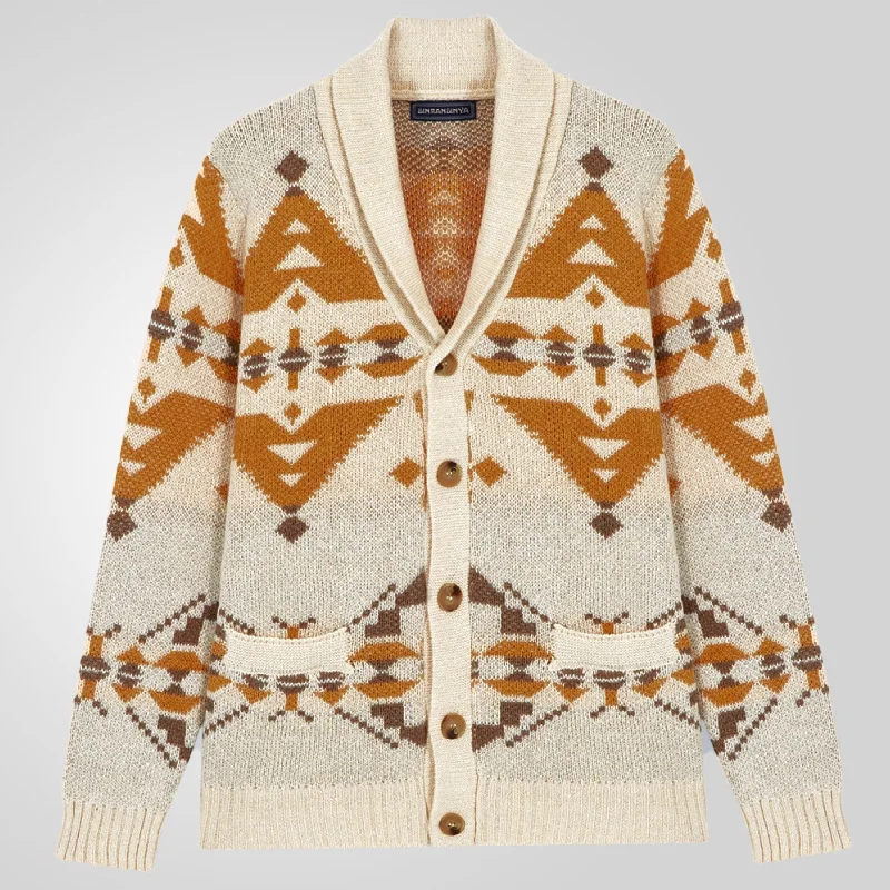 

Autumn Winter New Men's Knitted Long Sve Sweater Outerwear Casual Flip Collar Rabbit Velvet Fabric Faionable Knitwear