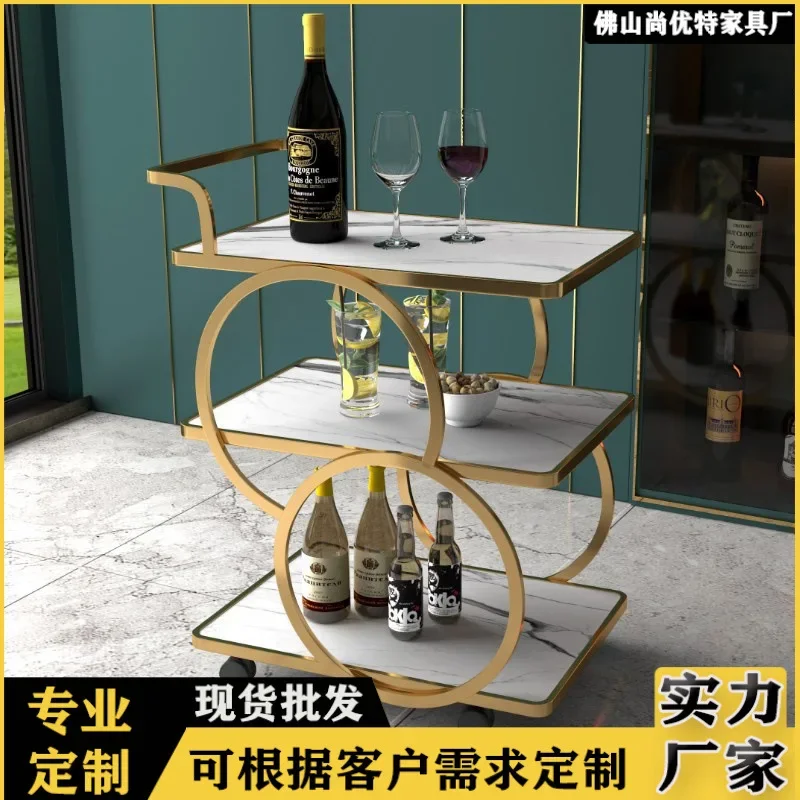 شاحنة تقديم وتسليم مطعم الفندق من AOLIVIYA شاحنة شاي من الفولاذ المقاوم للصدأ ثلاثية الطبقات شاحنة كعكة ديم سوم عربة متنقلة