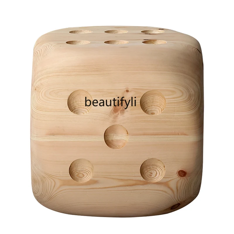 Nordic Simple Wood Carving Crafts Log Shoe Changing Stool Creative Stool Designer Furniture Solid Wood Low Stool