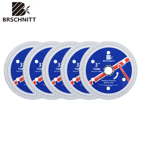 BRSCHNITT-Dia 세라믹 대리석 화강암 석재 원형 톱날 절단용 다이아몬드 톱, 절단 디스크 보어 10mm, 3 인치, 75mm