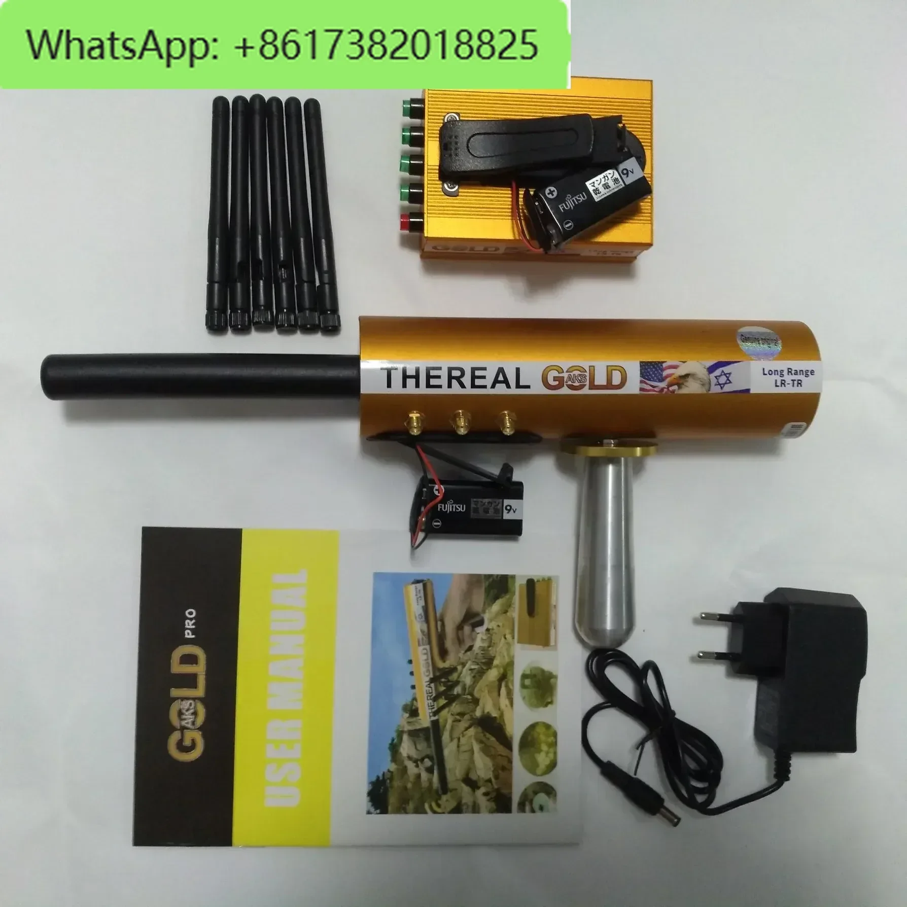 The Real Gold AKS 6 Antennas with Removable 9V BatterIes For Underground Detect Gold Silver Gem Diamond