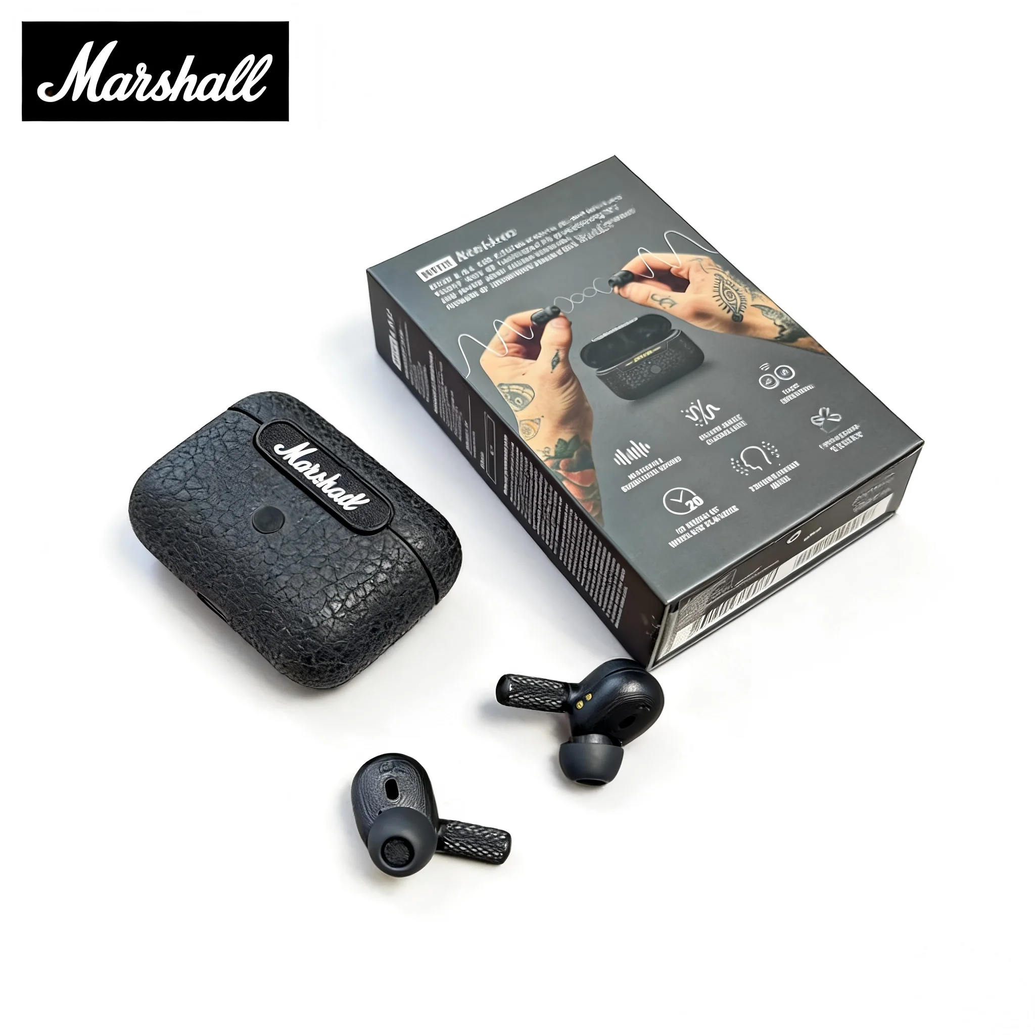 Casque Bluetooth sans fil Marshall MOTIF ANC, réduction active du bruit, écouteurs intra-auriculaires sans fil, casque de sport et de musique