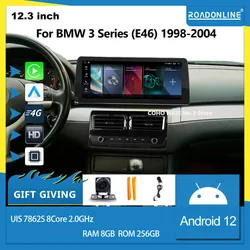 For BMW 3 Series (E46) 1998-2004 1920*720 Android 12 Octa Core 8+128G Car Multimedia Player Stereo Receiver Radio