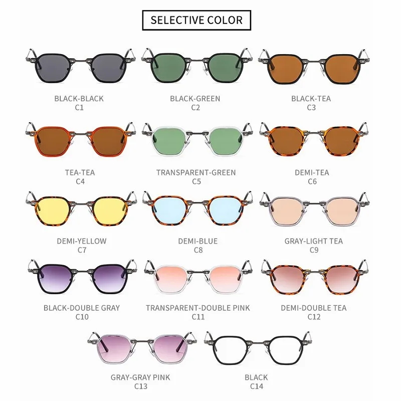 Small Square Sunglasses Riding Driving Sun Glasses Women Men Brand Designer Metal Frame Eyewear Shades Oculos De Sol UV400