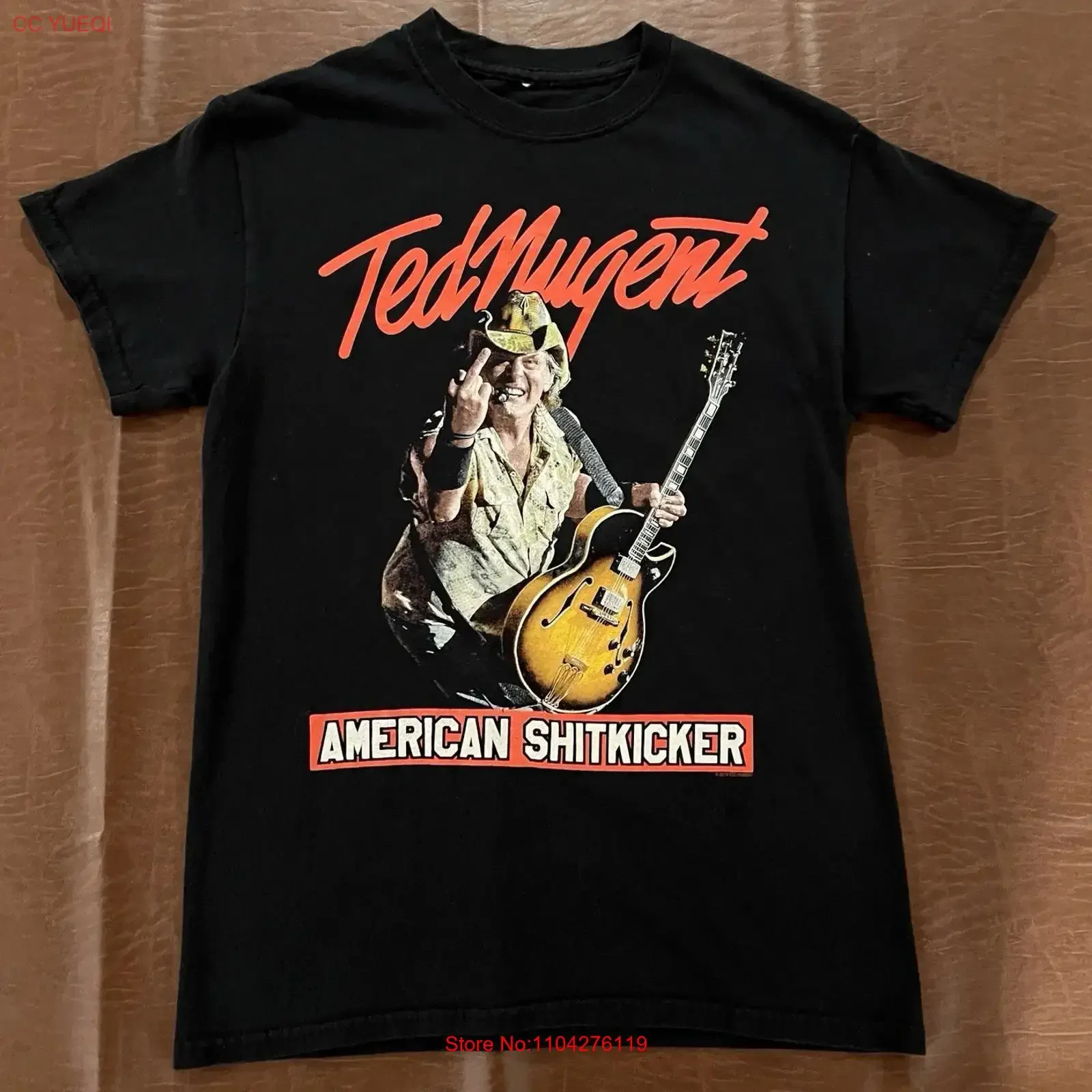 Ted Nugent Band T Shirt Size Small vintage Washed Versatile Soft homme Slightly fashion Comfortable Stretched streetwear