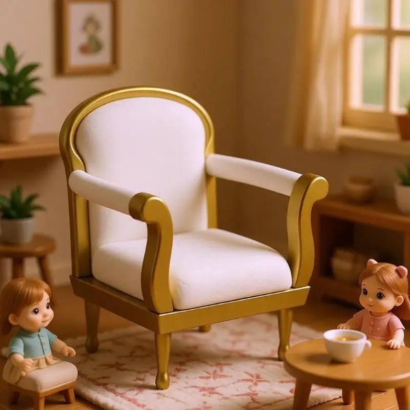 

1/6 Scale Sofa Chair European Simple Retros Doll House Home Scene Accessories for Action Figure Display and Collection A2UB