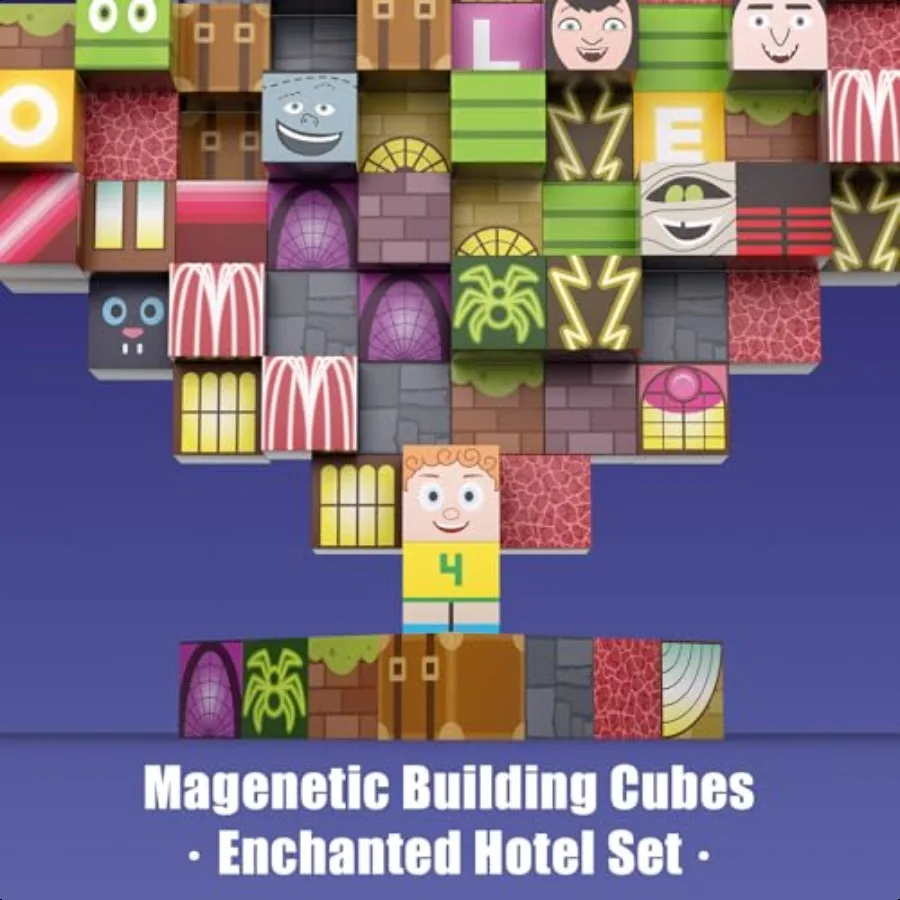 BINZKBB 磁気ブロック 198 個磁気ビルディングキューブセット LEDSTEM 感覚スタッキングキット付きクリスマス誕生日クリエイティブギフト