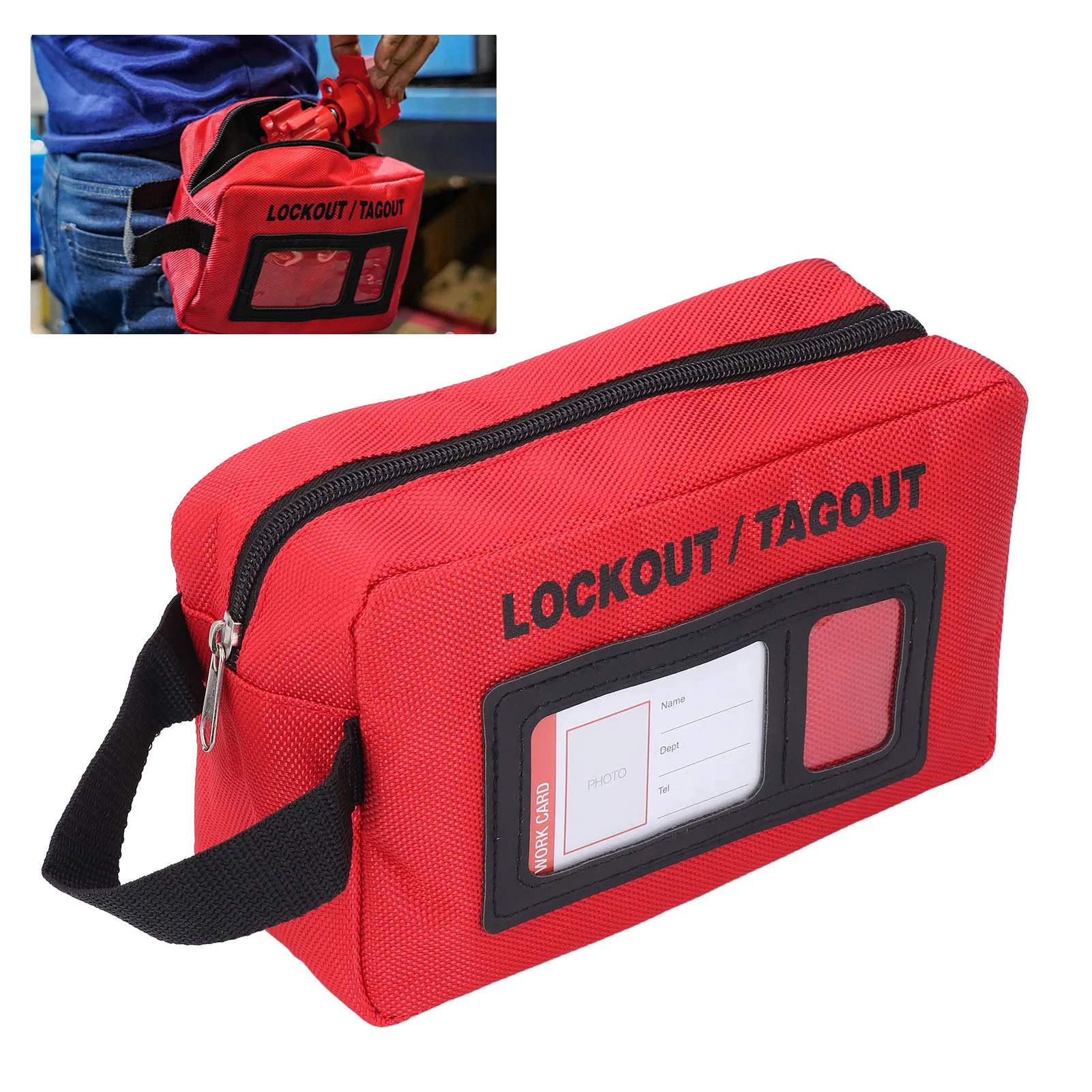 Lockout Tagout Storage Bag Polyester Cloth Large Capacity Heat Resistant Lockout Bag Portable High Strength for Home Industry