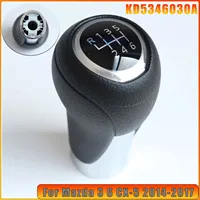 Perilla de palanca de cambios Manual de 6 velocidades de cuero negro, palanca de cambios, accesorios de coche para Mazda 3 6 CX-5 2014-2017 KD5346030A