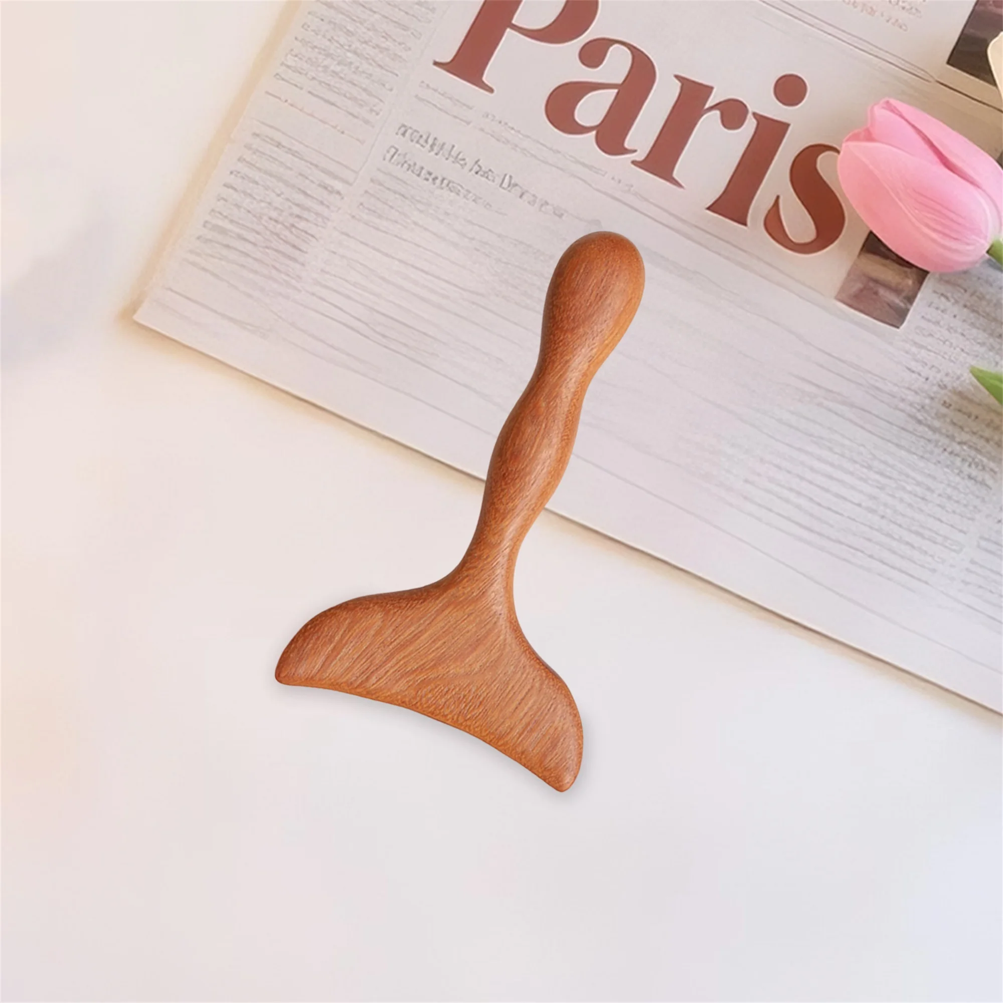 

Wooden Fishtail Shape Facial Massager Brush for Face and Body - Natural Wood Face Massage Tool for Skin Care and Relaxation