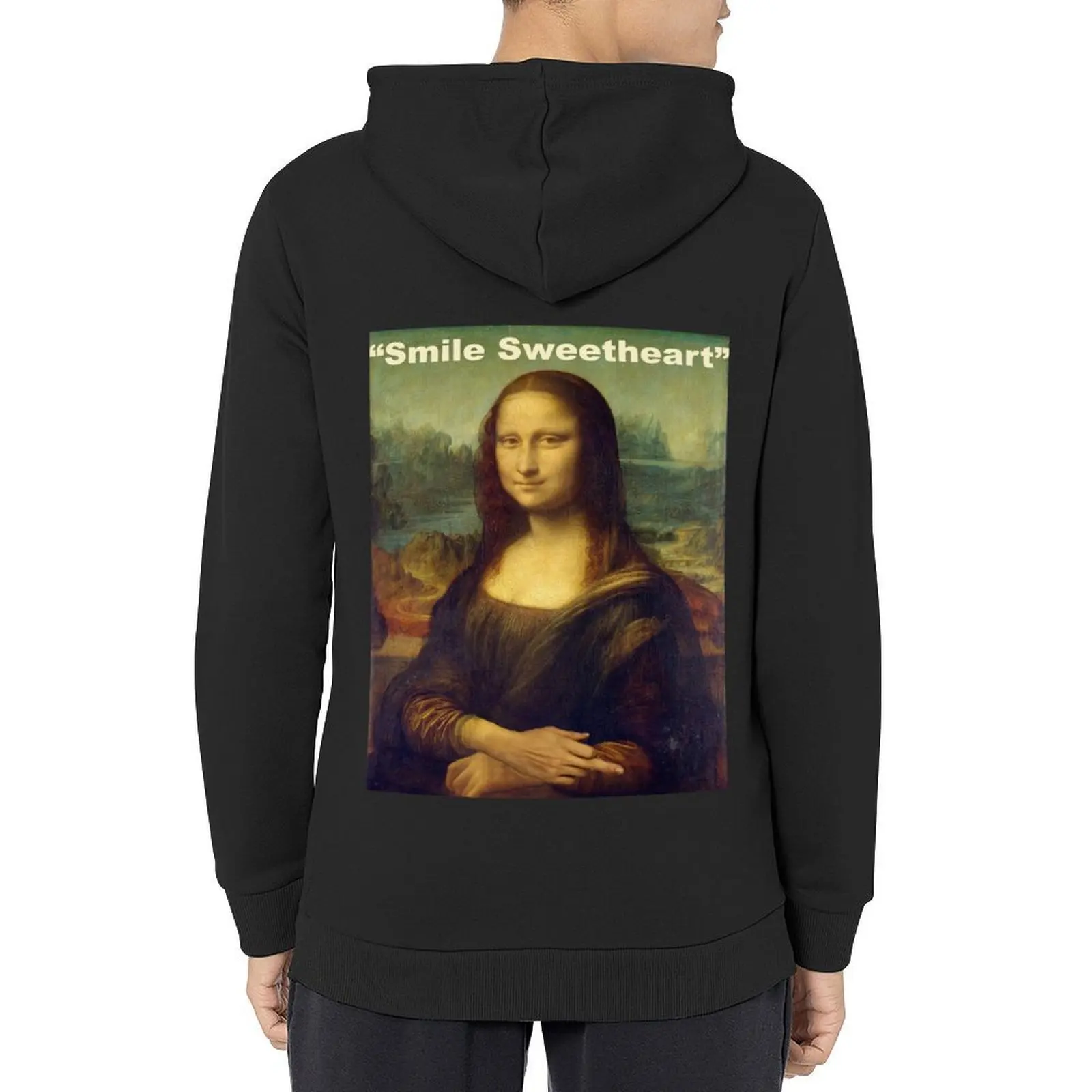 

Smile Sweetheart Mona Lisa Middle finger Hoodie men's sweat-shirt men's winter sweater anime clothing autumn graphic hoodies