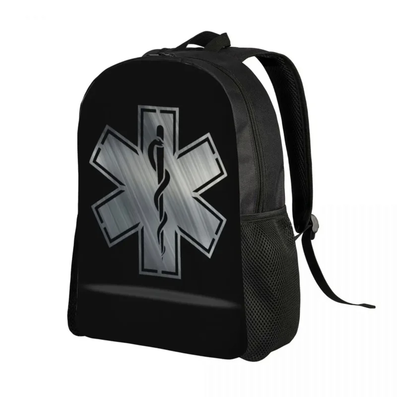 3D Printing Emt Star of Life Mochilas para meninos e meninas, paramédico, faculdade, escola, bolsas de viagem, mulheres, homens, Bookbag Fits, 15 "Laptop