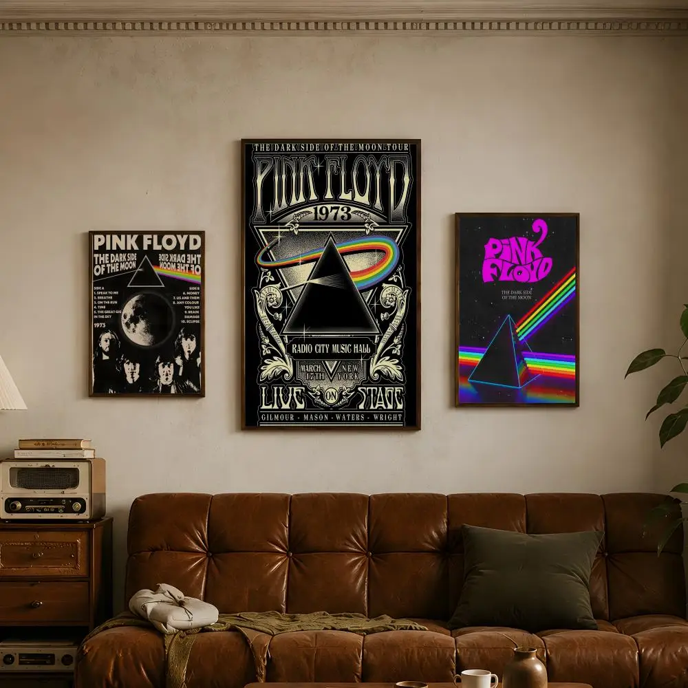 Band P-Pink Floyd-d Poster Vintage Self Adhesive PP Wall Art Home Bar Bedroom Decor Gift
