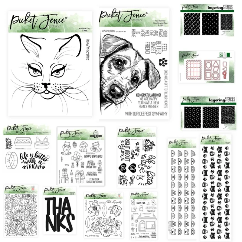 StampsCat Dog Friend Postmark Party Animal Metal Cutting Dies Silicone  Scrapbooking Stencil Photo Album Card DIY Paper Embossin