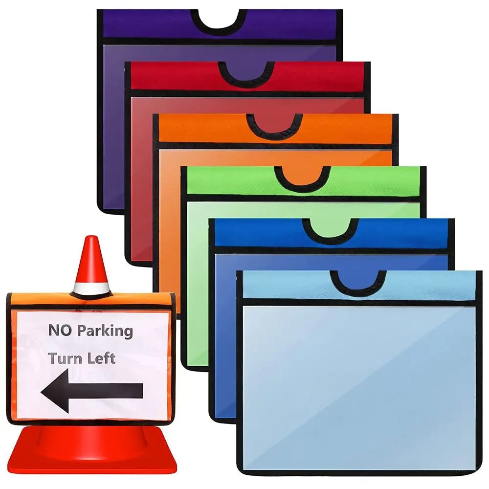 Accessories with Pockets Traffic Cone Sleeve Durable Outdoor Safety Message Sign Sleeve Universal Warning Sign Training