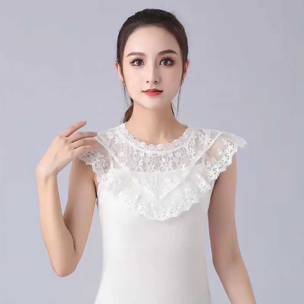 

Neckline Detachable Lace Fake Collar Black White DIY Lapel Half Shirt Adjust Clothes Women Girls