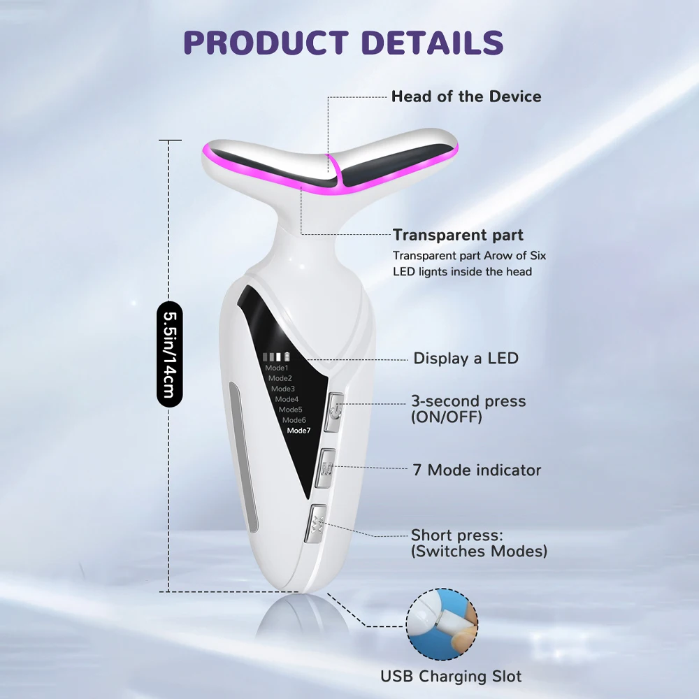 Instrument de beauté du cou, masseur du visage et du cou, adapté aux soins de la peau à domicile des femmes, dispositif de levage de la peau Portable et rechargeable, 1 pièce