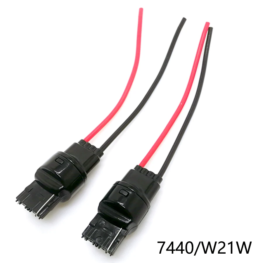 NHAUTP-adaptador de enchufe macho T20 de 2 piezas, cable extendido 7440, 7443, W21/5W, W21W