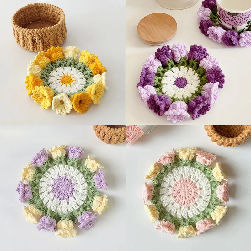 

Handmade DIY Lily of the Valley Coaster Bouquet Wool Crochet Material Pack Boring Unstuffing Knitting Gift Time