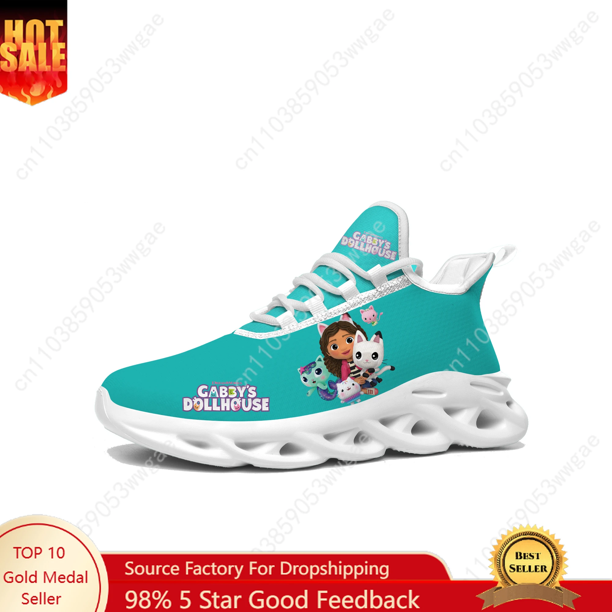 

Gabby's Dollhouse Lace Mesh Shoes Flat Sneaker Mens Womens Sport Running Shoes Sport Sneakers High Quality Customized Footwears