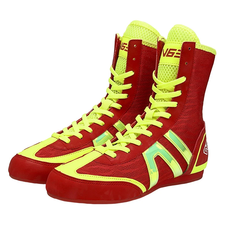 Zapatos de boxeo profesionales para niños y adultos, botas de Sanda de levantamiento de pesas, transpirables, originales, V63, talla 32-44