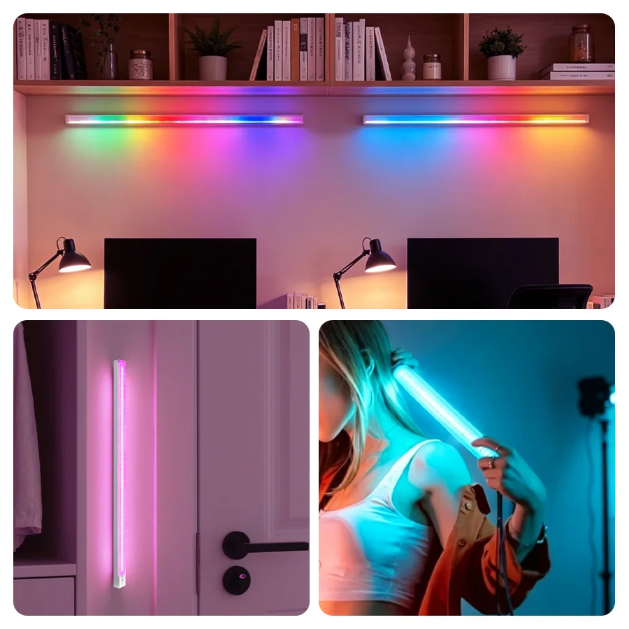 Motion Sensor LED Cabinet Lamp Rechargeable Magnetic Light Bar RGB 5Modes Night Lights For Bedroom Living Room Gaming Lighting view 6