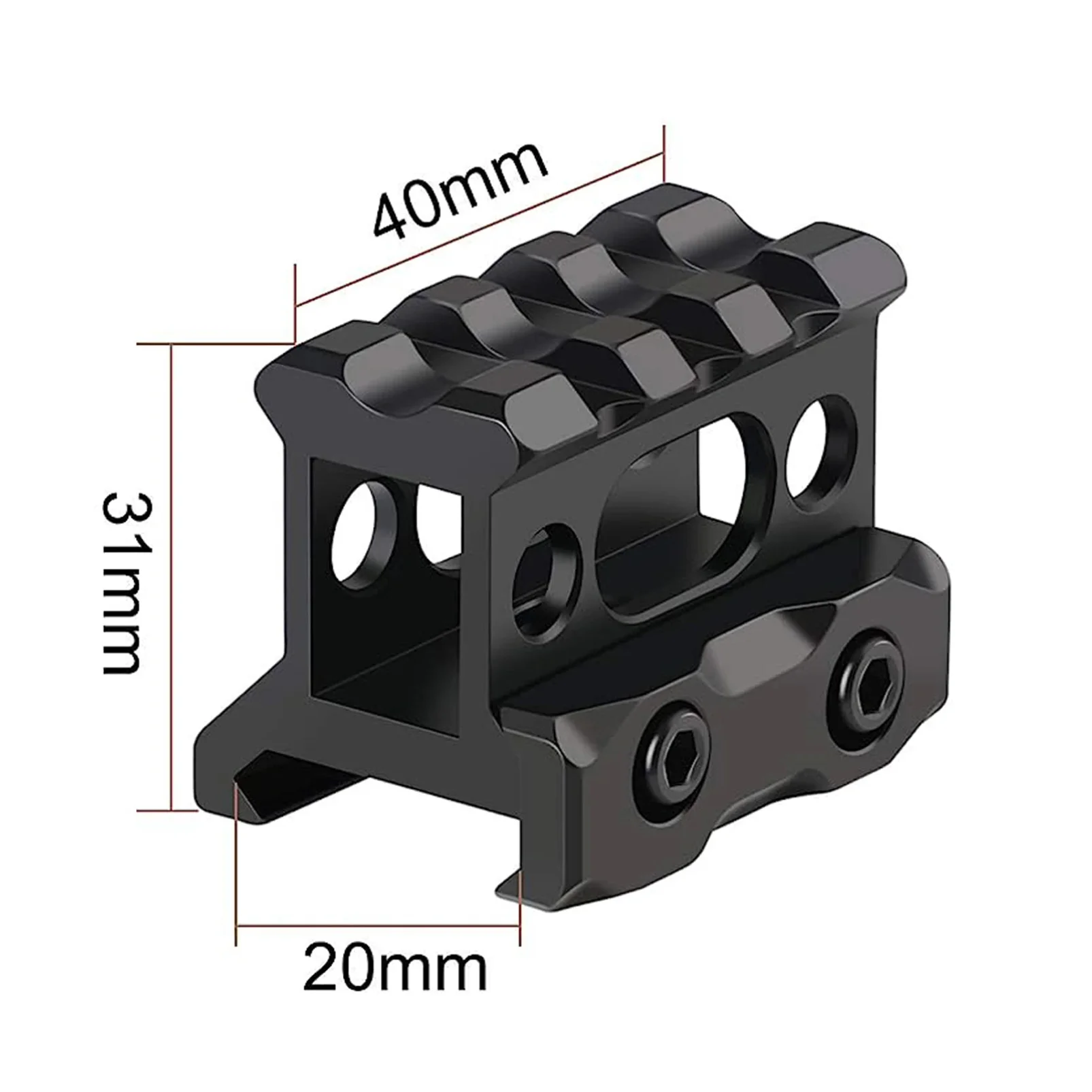 

Riser Mount 1" Height Picatinny Short Riser Mount Aluminum Alloy Scope Riser Base Mount 20mm Picatinny Rail