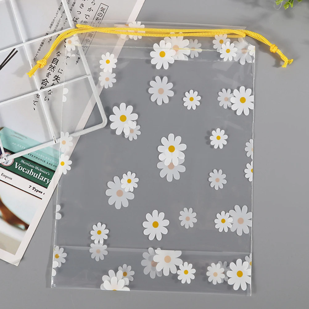 

25pcs Storage Bag Transparent Daisy Stringing Plastic Packing Pe Material Lightweight Durable Travel Pouch Bread Loaf Gift Box