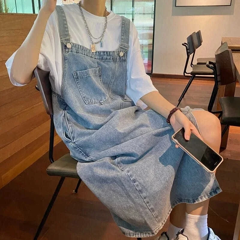 

Spring Summer Denim Overall Dress Women Sleeveless Jeans Dresses Fashion Female Solid Slip Casual Loose Spaghetti Strap Dresses