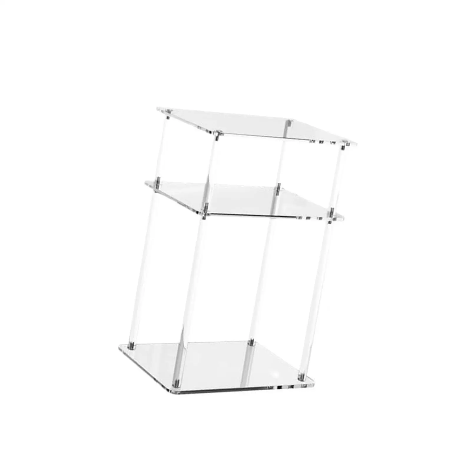 Easy Assembly Clear Acrylic Side Table, Versatile 3 Tier Side Table, Modern Oval Nightstand, Small Nightstand