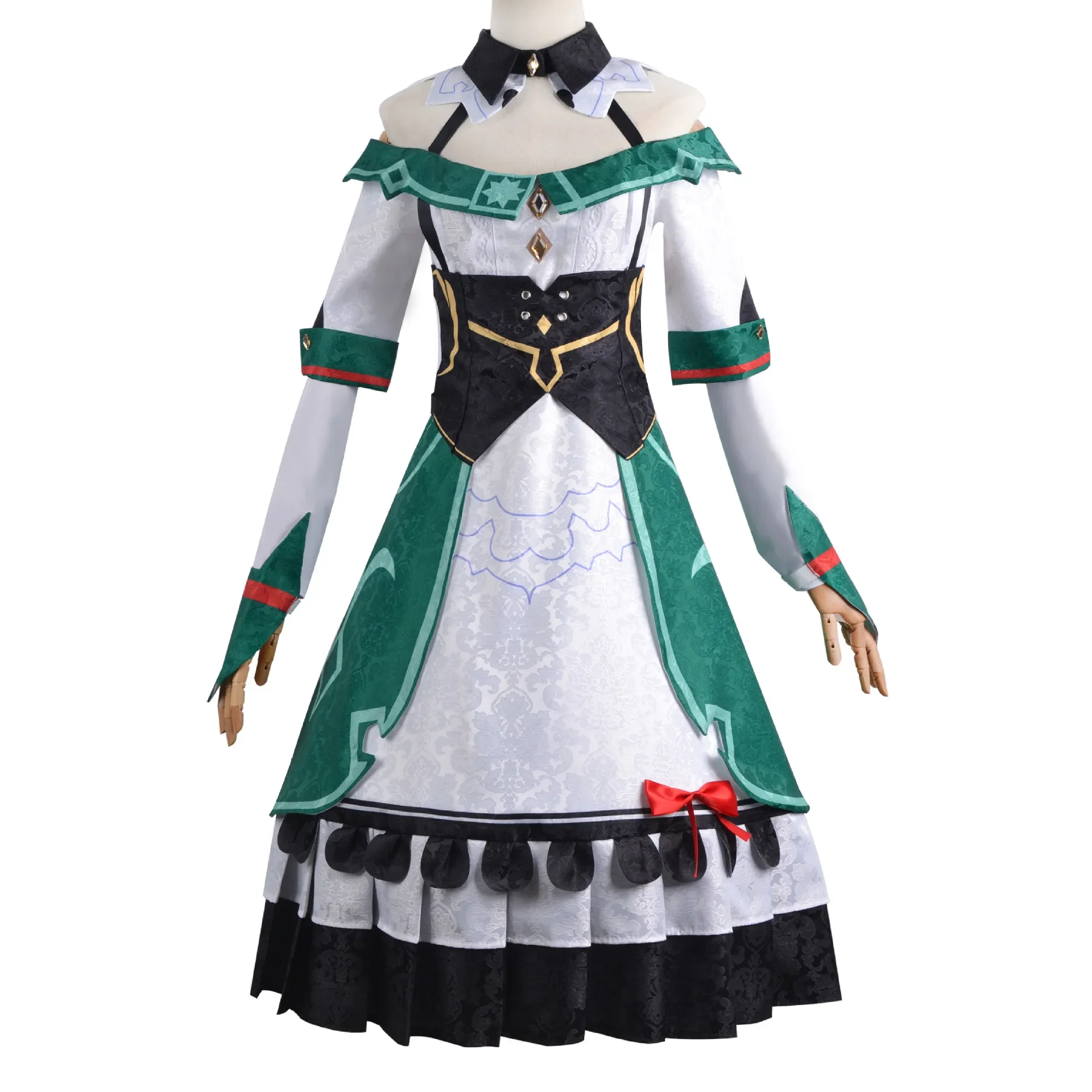 Genshin Impact Pakanian Anime Game Kathryne Kostum Cosplay Maid Dress Christmas Halloween Party Costume Anime Set