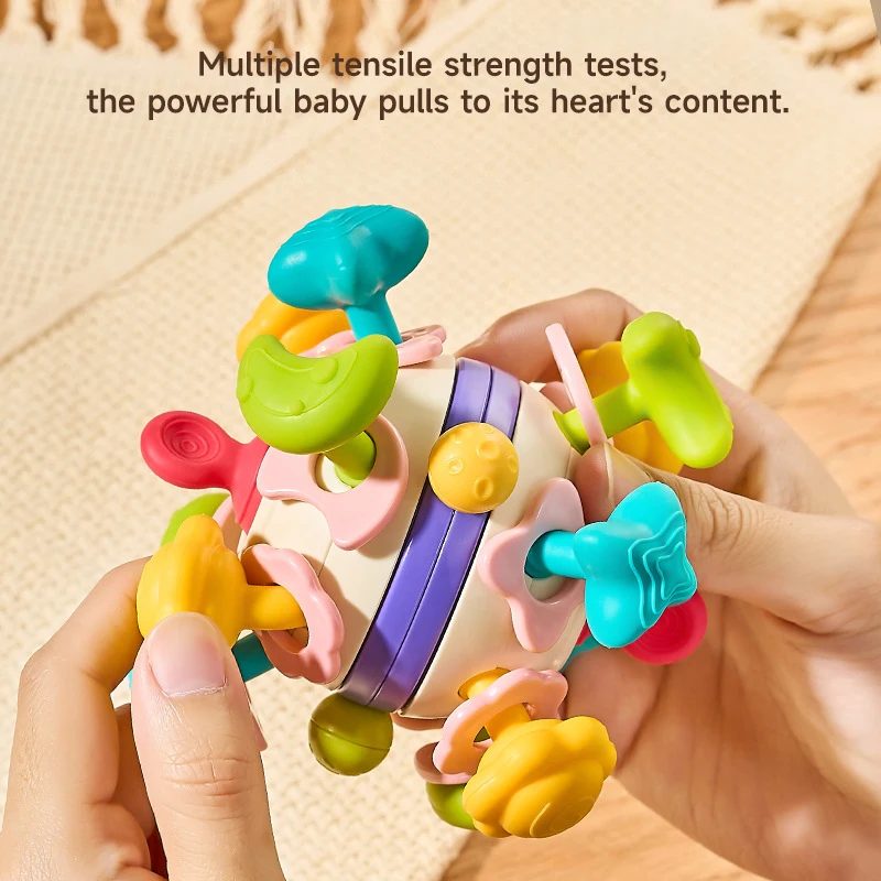 Montessori เด็กปริศนาการศึกษา Sensory ของเล่นเด็ก Grip Ball Rattle Ball ของเล่นเด็กฟัน Remission ความวิตกกังวลของเล่น