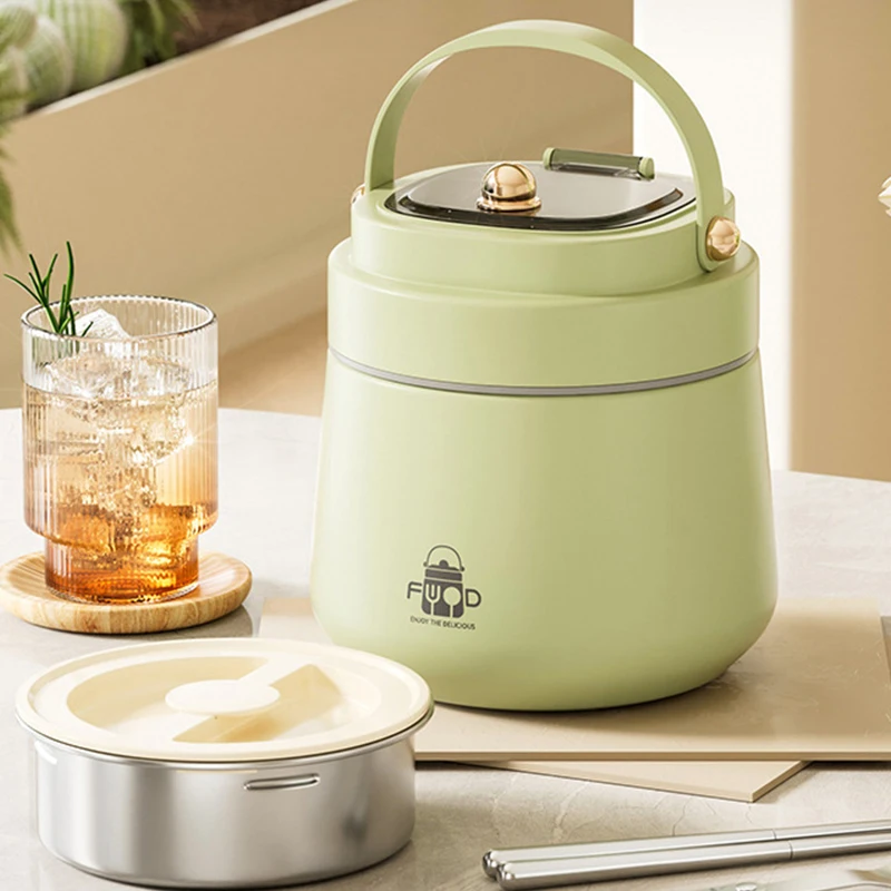 

Детский ланч-бокс из нержавеющей стали 1,2 л/1,5 л, портативный контейнер-бенто с подогревателем еды и хранилищем, портативный ланч-сумка для детей