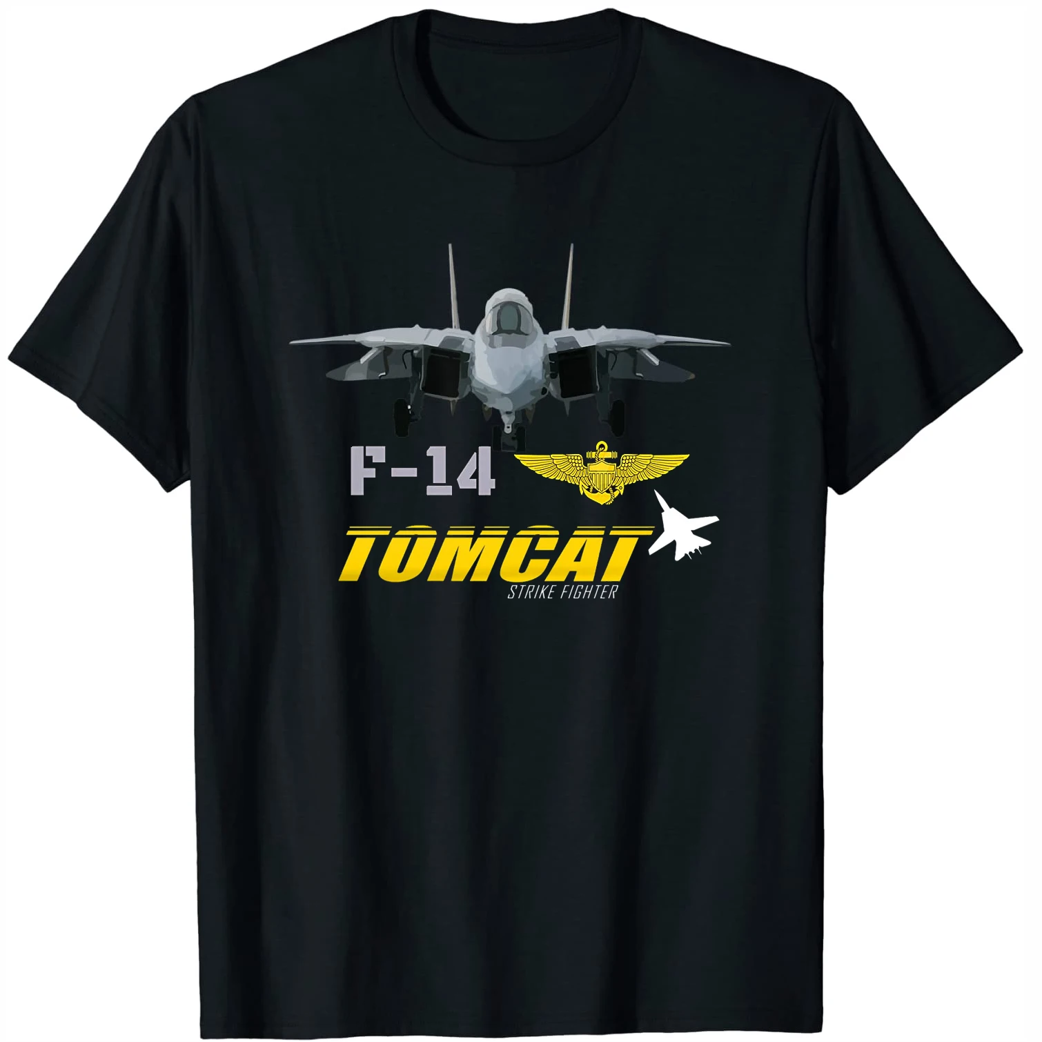 Naval  F-14 Tomcat Military Plane Jet Fighter T-Shirt 100% Cotton O-Neck Summer Short Sleeve Casual Mens T-shirt Size S-3XL