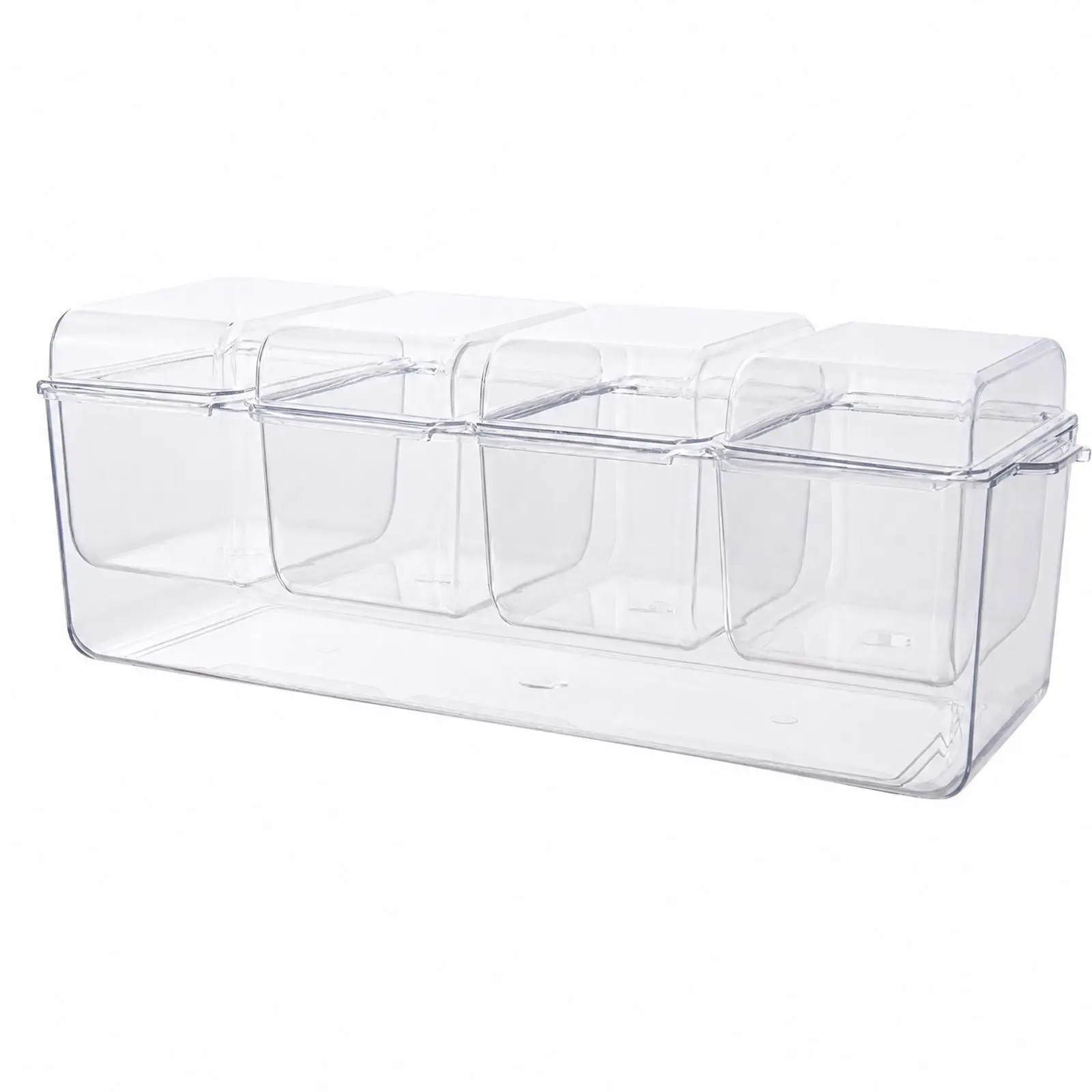 Clear PET Industrial Container with Dividers for Food Storage Box with Lid for Kitchen Pantry Organization