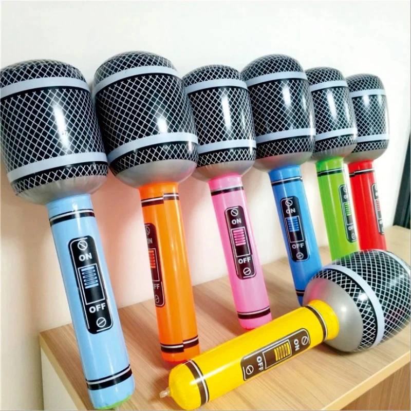 6pcs Microphone Balloon 24cm & 30cm &70cm Inflat Microphone Balloon for 80s 90s Rock Music Party Decoration