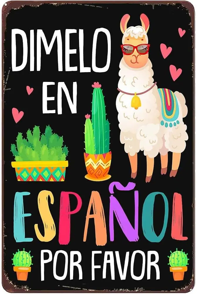 New Vintage Metal Tin Sign Womens En Espanol Por Favor Bilingual Spanish Teacher Gifts Farm Bar Man Cave Garage Wall Art Cl sign