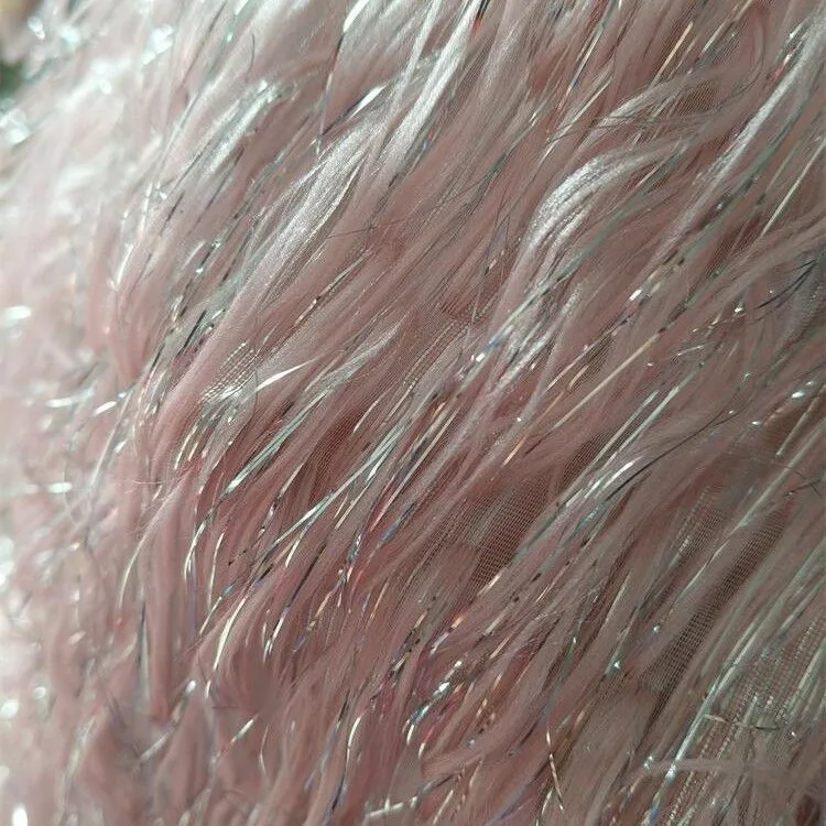 140Cm wide Gold Regular Fringe Feather Tulle Fabric Sequin Mesh for Stage Performance Costumes DIY Designer Sewing Material F090 view 5