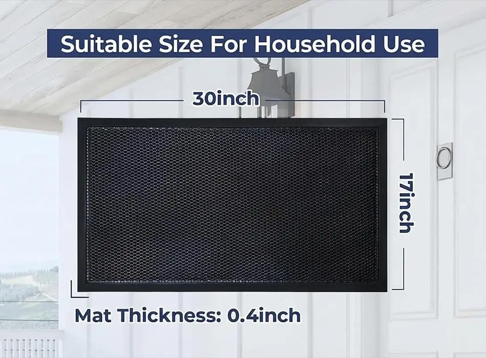 Heavy-Duty Quick-Dry Door Mat, Sand and Dirt Trapper Floor Mat for Indoor and Outdoor, Low-Profile Non-Slip Washable, Ideal for Entrances, Mudrooms, Patios and Garages, Black 36