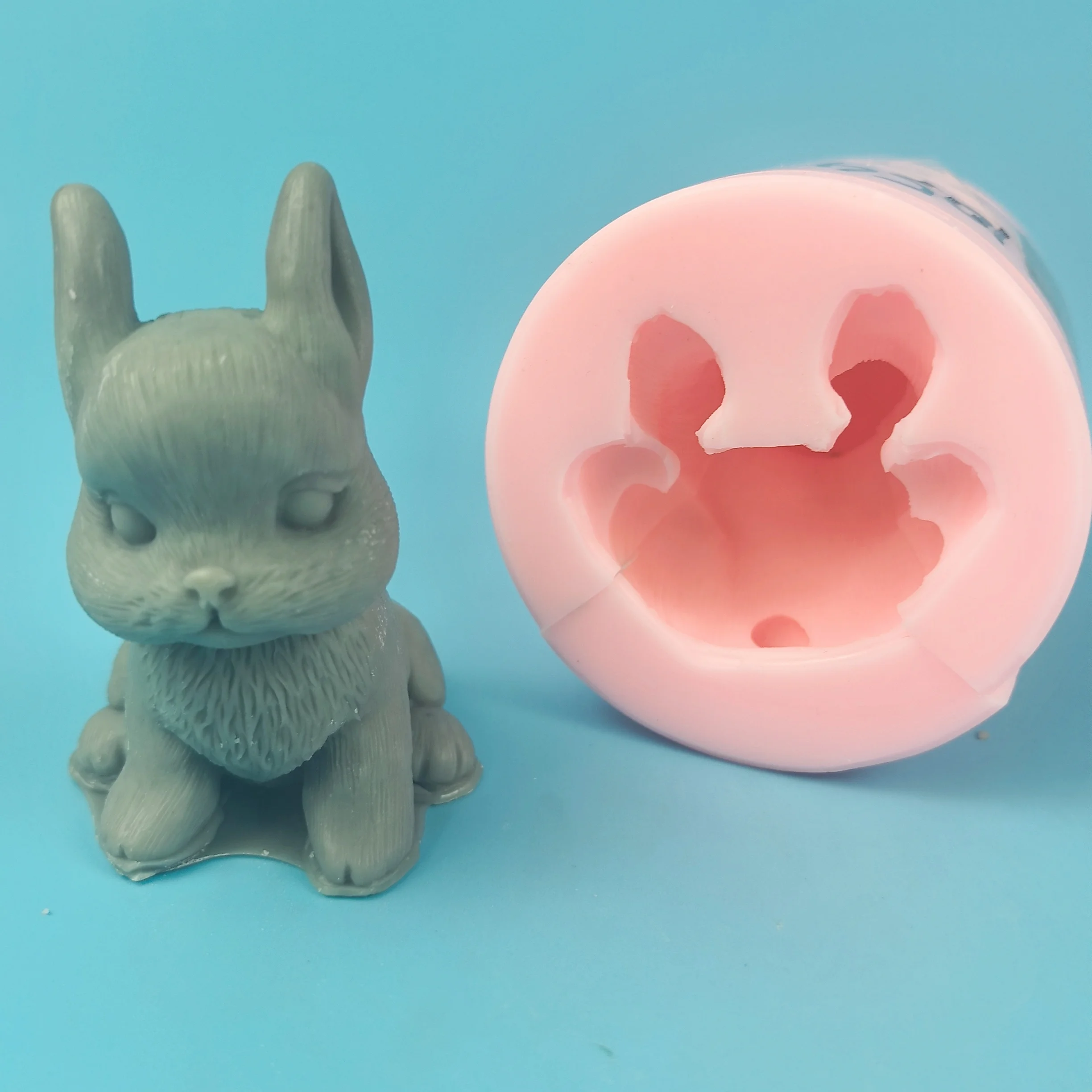 

Bunny Mold Cute Little White Rabbit Soap Molds Silicone 3D Wedding Birthday Clay Resin Mould