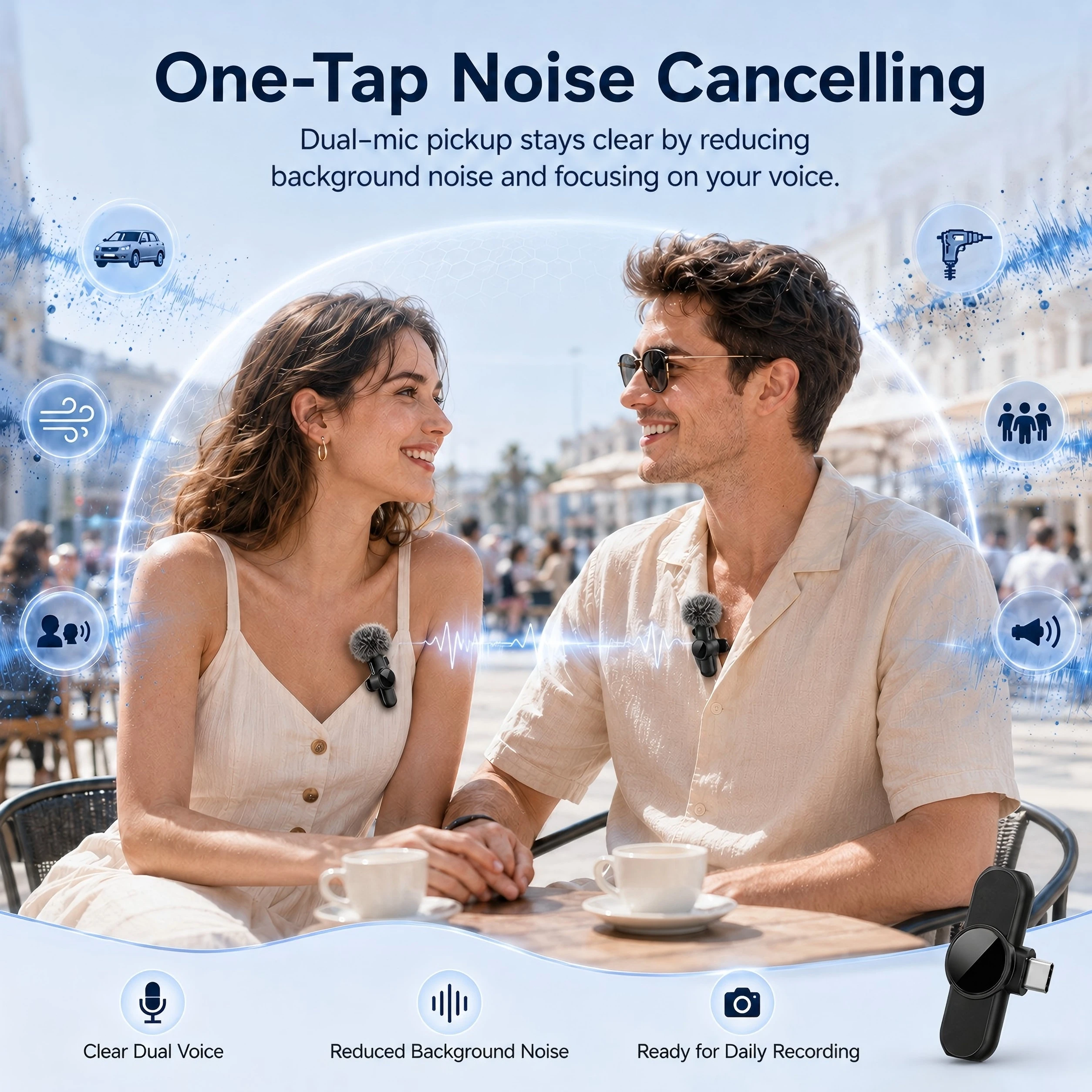 Picture 5: Wireless Lapel Microphone, Noise-Cancelling, Suitable for Vlogs, Interviews, and Live Streaming, Compatible with Type-C Devices