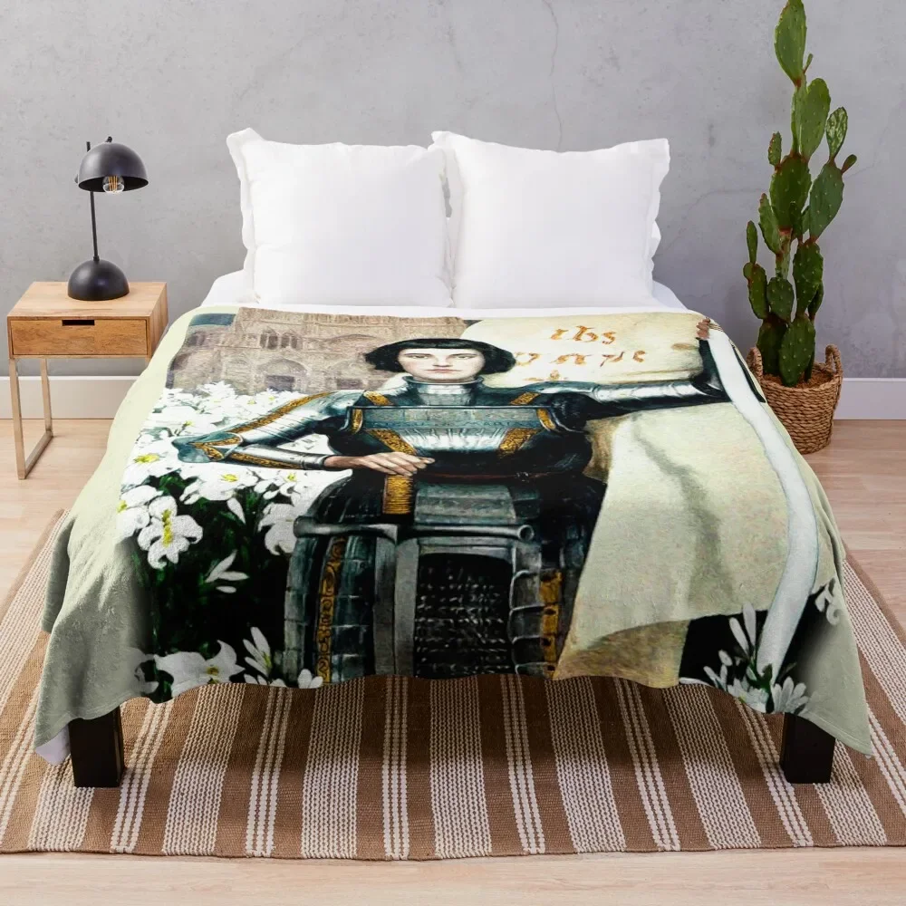 

Albert Lynch - Jeanne d'Arc Throw Blanket Flannel Fleece Soft Warm Throw Blanket