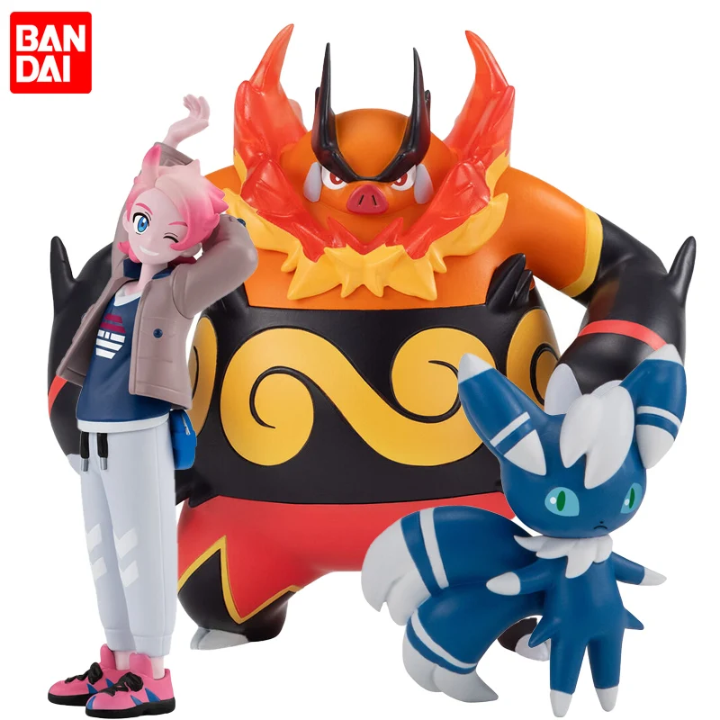 BANDAI Pokemon Scale World 1/20 Pokemon LEGENDS Z-A Lumiose City Urbain Emboar Meowstic PVC 8 & 4CM Anime Action Figures Toy